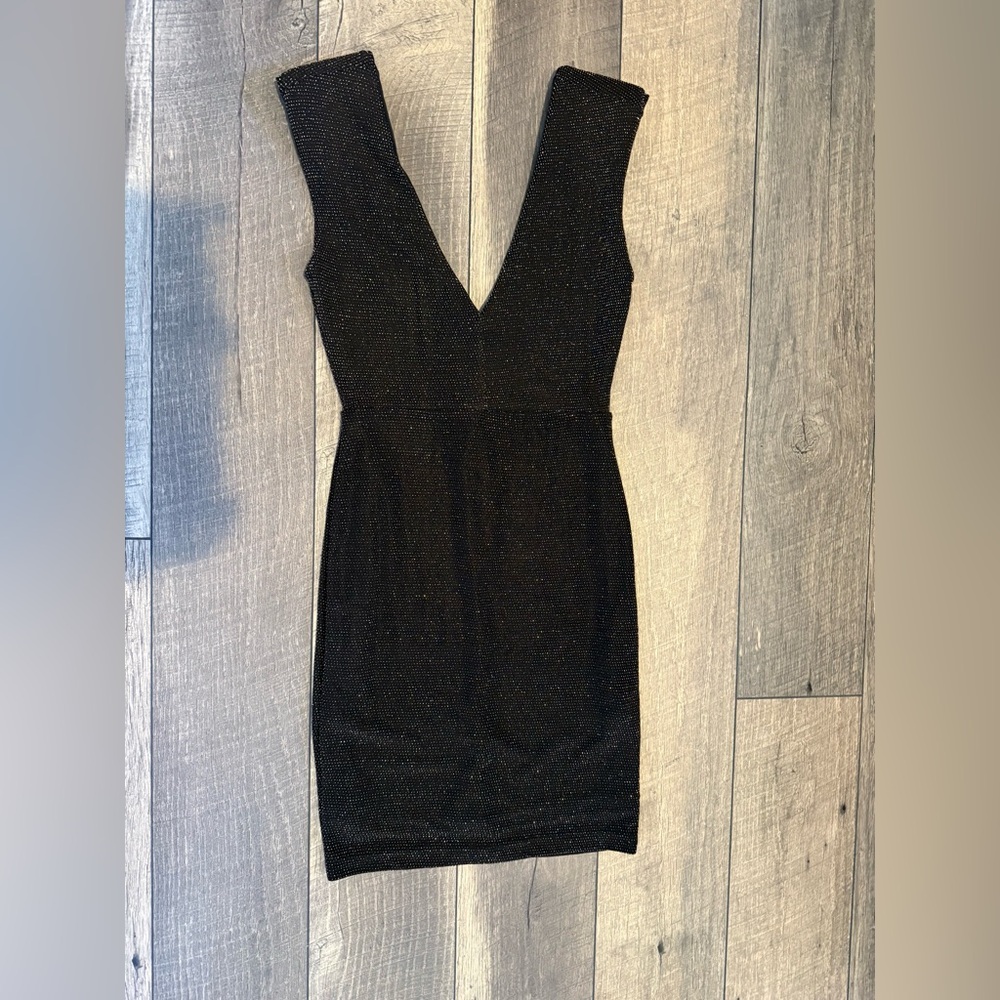 Forever 21 black gold party dress